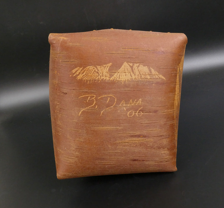 Barry Dana Penobscot Covered Incised Birch Bark Basket