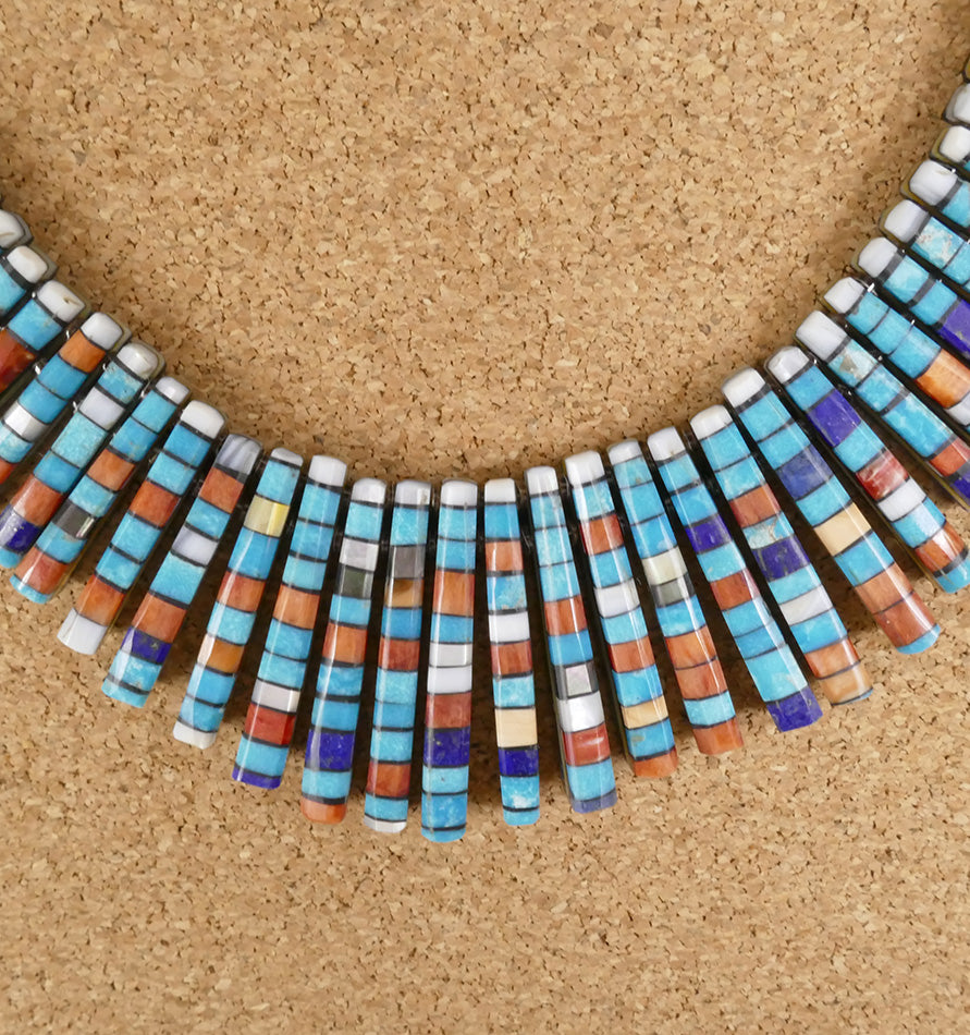 San Felipe Reversible Mosaic Necklace Charlene Sanchez Reano Native American Jewelry