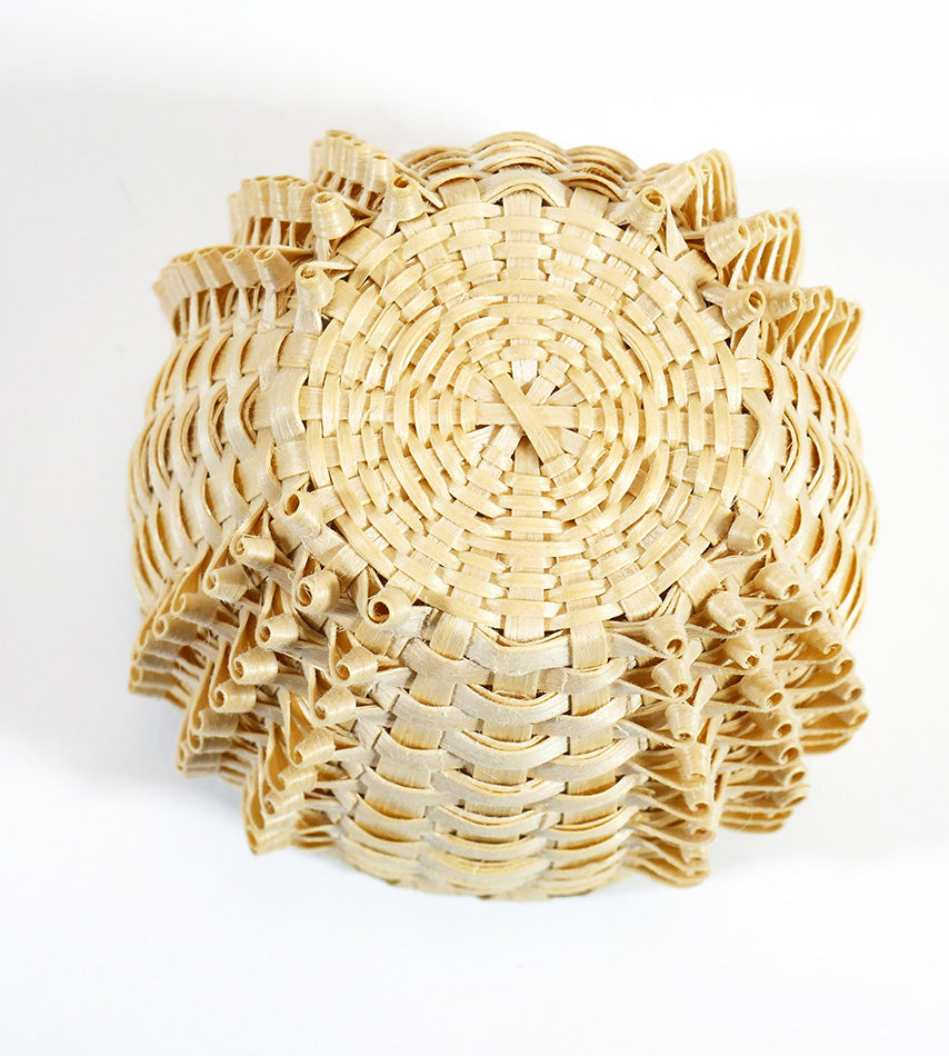 Passamaquoddy Basket with Etched Birch Bark Cover Eric Otter Bacon Wabanaki