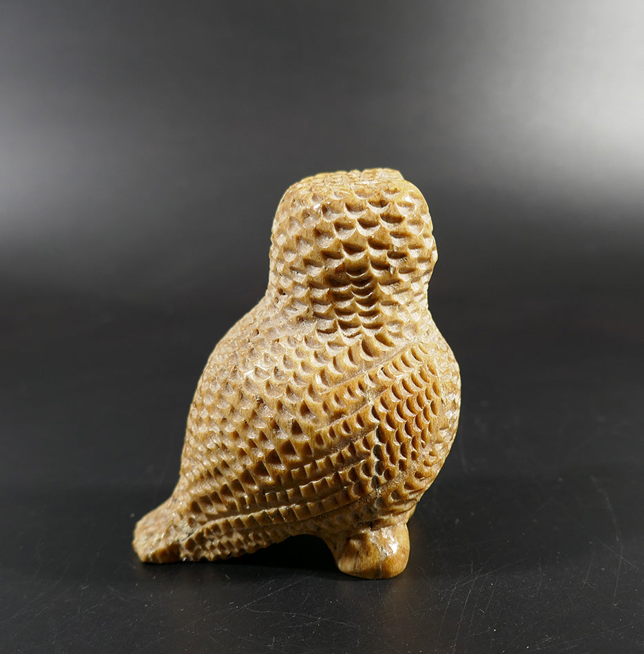 Eskimo Art Melcher Oozevaseuk Large Textured Whalebone Owl