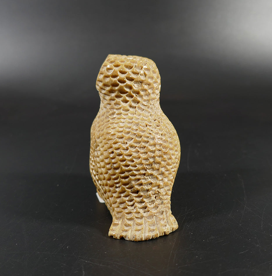 Eskimo Art Melcher Oozevaseuk Large Textured Whalebone Owl