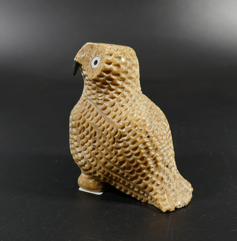 Eskimo Art Melcher Oozevaseuk Large Textured Whalebone Owl