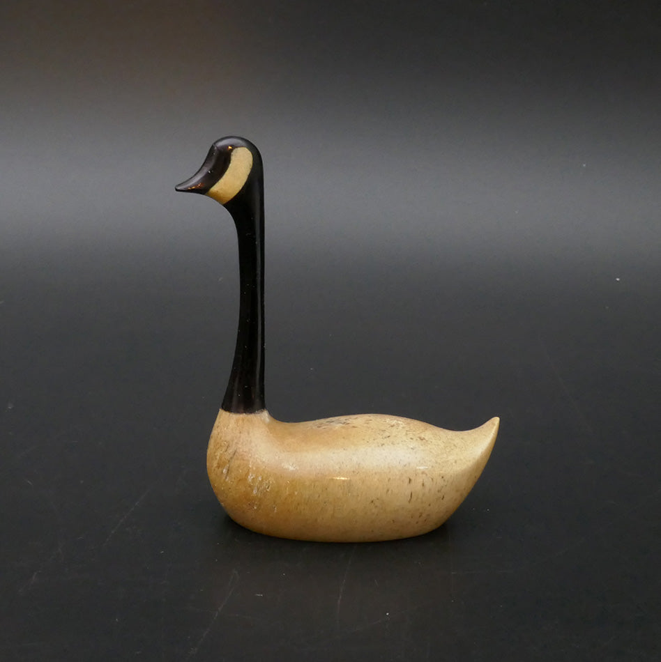 James Aningayou Bone Goose on Nest Eskimo Art