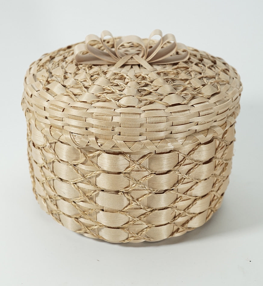 Kenny Keezer Passamaquoddy Round Basket Wabanaki