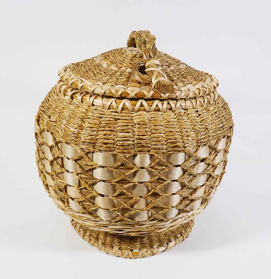 Theresa Neptune Gardner Passamaquoddy Footed Fancy Basket Wabanaki