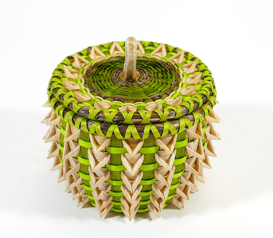 Sarah Sockbeson Penobscot Wabanaki Mini Urchin Basket with Points