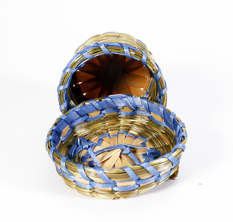 Theresa Secord Miniature Sweetgrass Basket Wabanaki