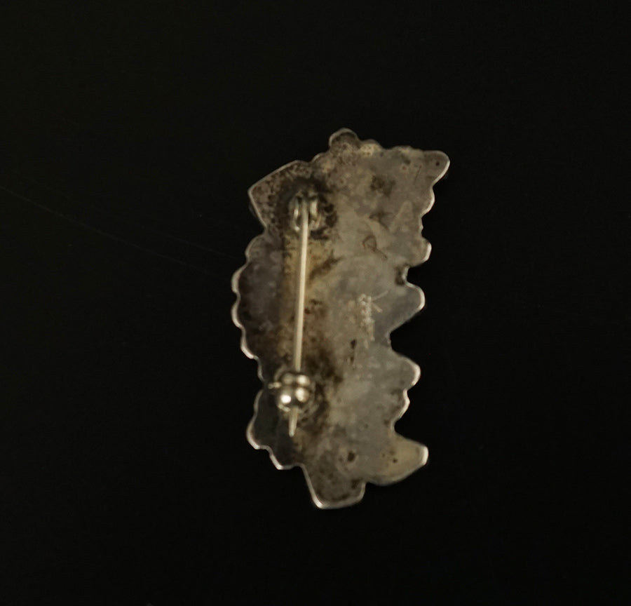 Vintage Native American Jewelry Silver Zuni Rainbow Dancer Pin