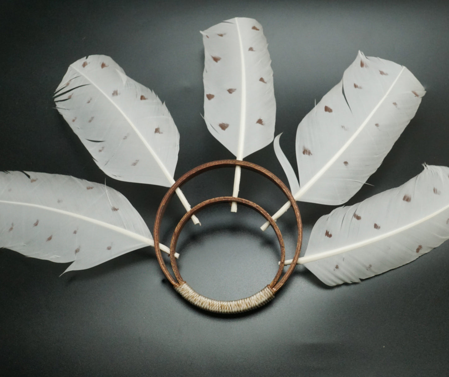 Eskimo Art Wood and Feather Yup'ik Dance Fans