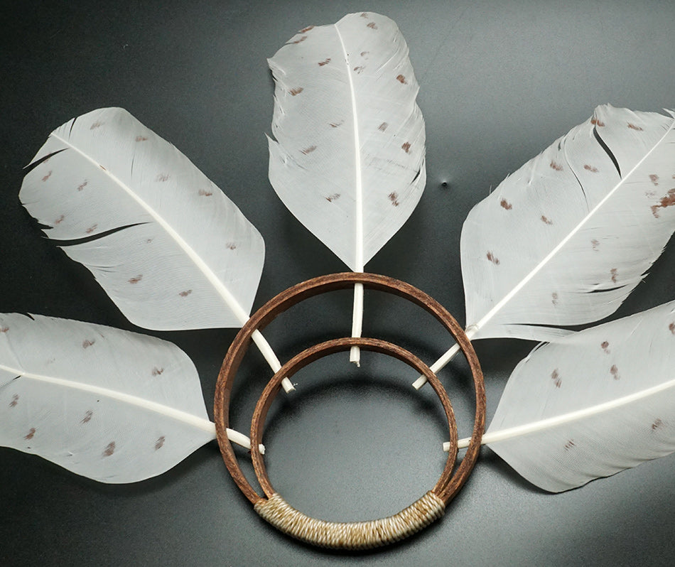 Eskimo Art Wood and Feather Yup'ik Dance Fans