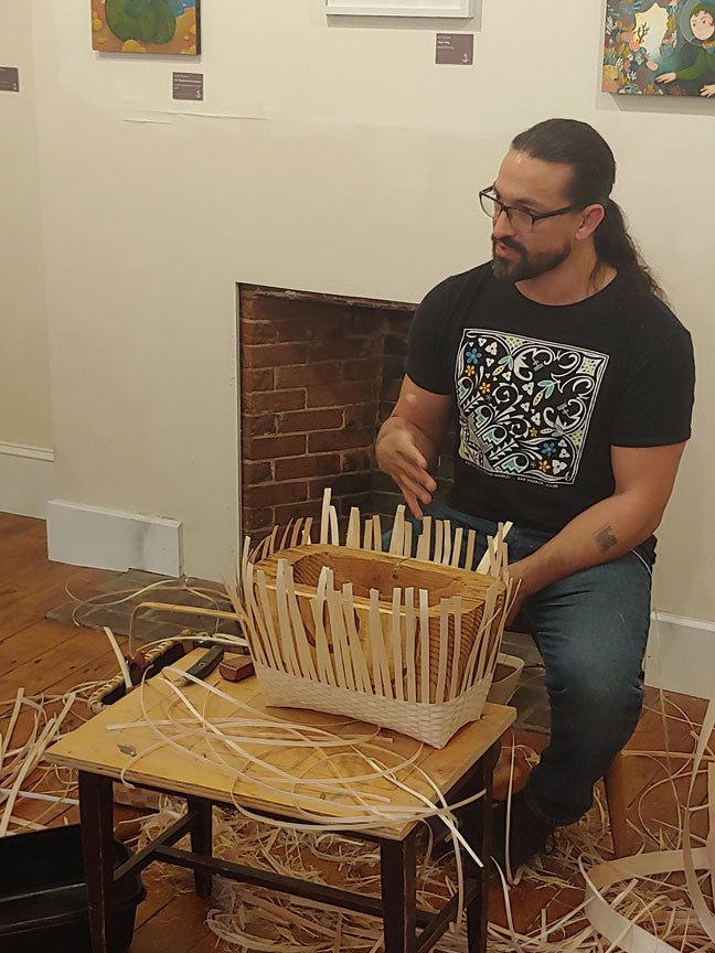 Gabriel Frey demonstrating at the Brick Store Museum