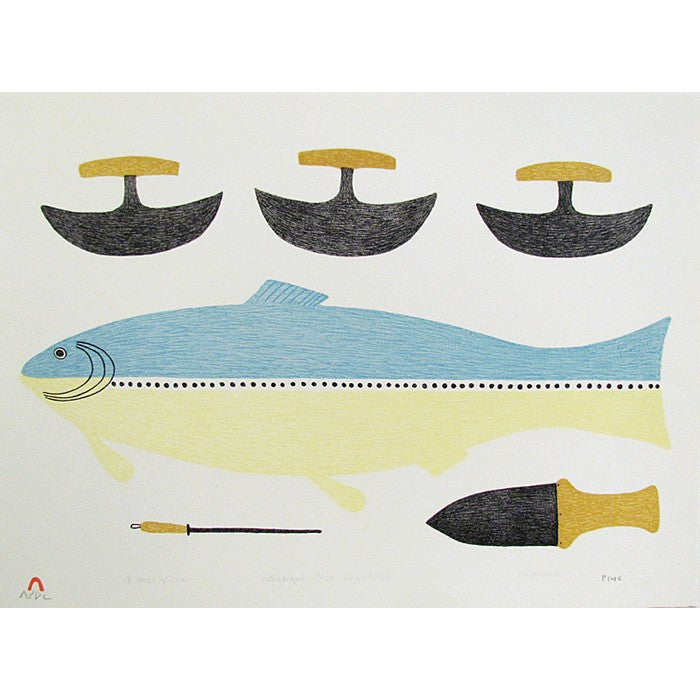 A Meal of Char by Kingmeata Etidlooie, Cape Dorset