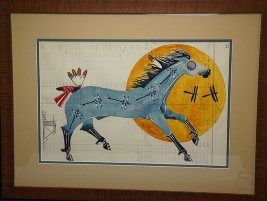 Lakota War Horse Ledger Painting by Joe Pulliam, Lakota
