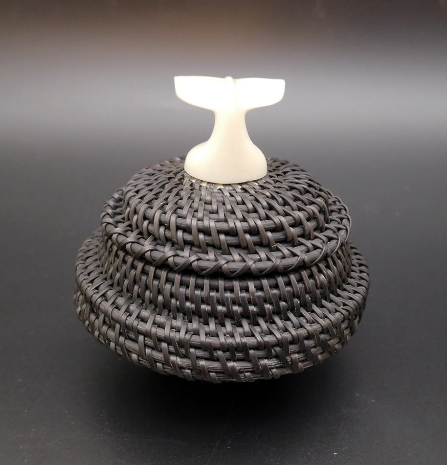 Alma Johnston Stepped Baleen Basket Alaskan Art