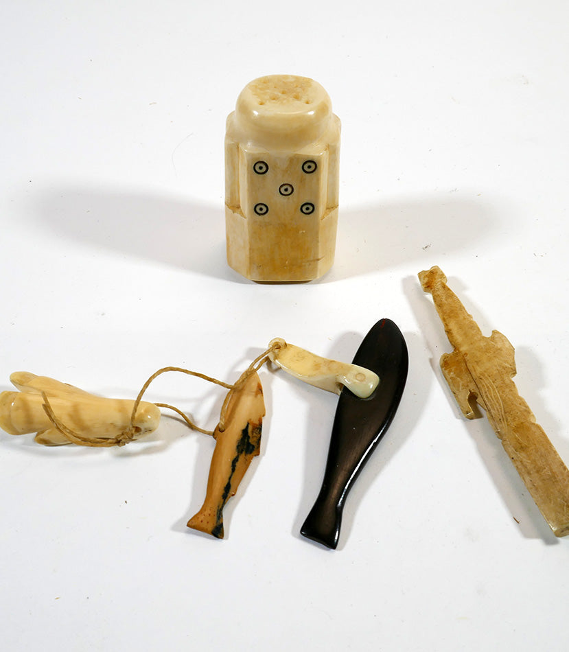 Alaskan Inuit/Eskimo Artifacts Walrus Tusk, Bone, Baleen