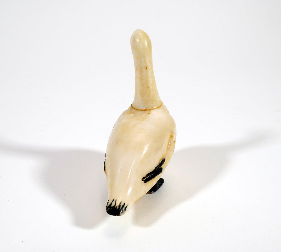 Vintage Alaskan Inuit Eskimo Goose with Scrimshaw