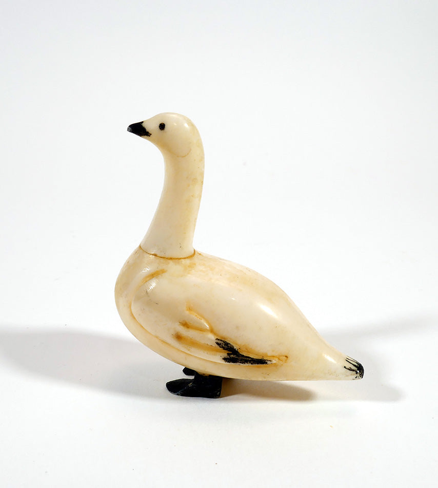 Vintage Alaskan Inuit Eskimo Goose with Scrimshaw