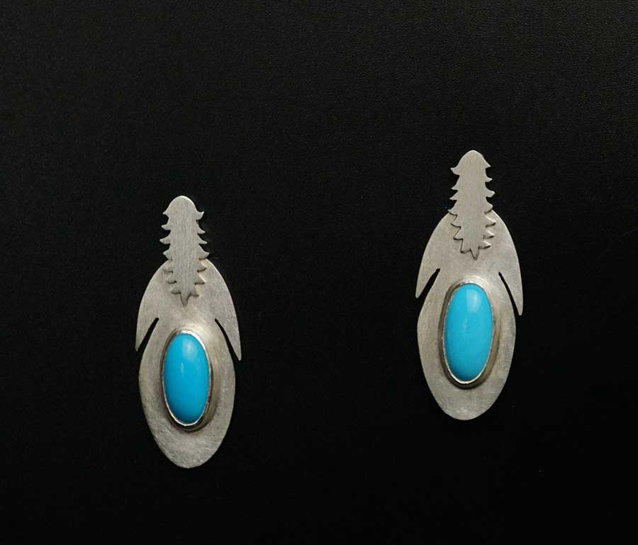 Amelia Joe-Chandler Double Feather Sleeping Beauty Earrings