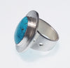 Sterling Silver & Roundish Turquoise Navajo Ring Artist Amelia Joe-Chandler