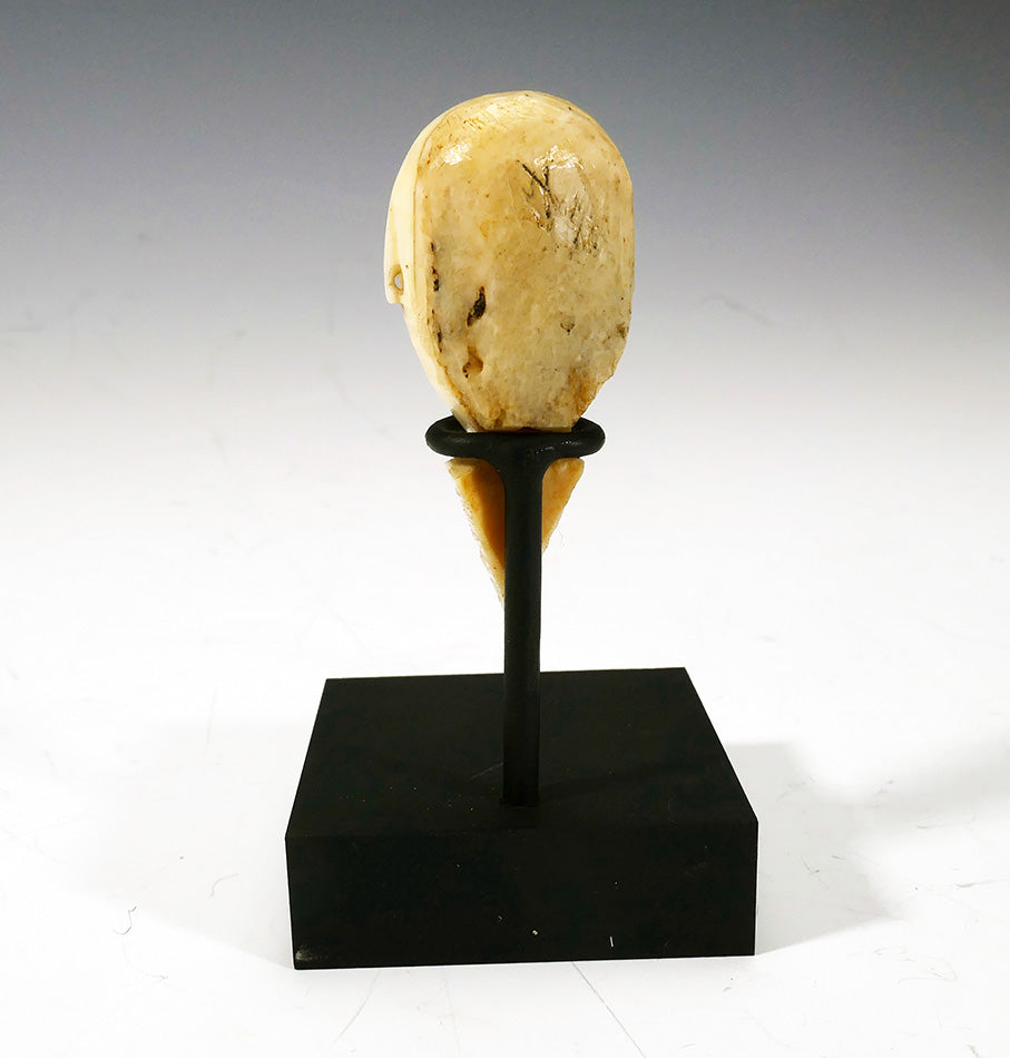 Antique Ivory Shaman Bust with Scrimshaw