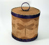 Maliseet Artist Aron Griffith Birch Bark Basket Dragonfly with Purple