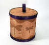 Maliseet Artist Aron Griffith Birch Bark Basket Dragonfly with Purple