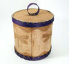 Maliseet Artist Aron Griffith Birch Bark Basket Dragonfly with Purple