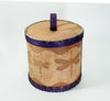 Maliseet Artist Aron Griffith Birch Bark Basket Dragonfly with Purple