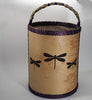 Maliseet Artist Aron Griffith Large Birch Bark Basket with Purple