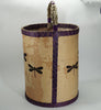 Maliseet Artist Aron Griffith Large Birch Bark Basket with Purple