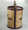 Maliseet Artist Aron Griffith Large Birch Bark Basket with Purple
