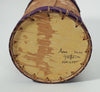 Maliseet Artist Aron Griffith Small Floral Birch Bark Basket with Purple