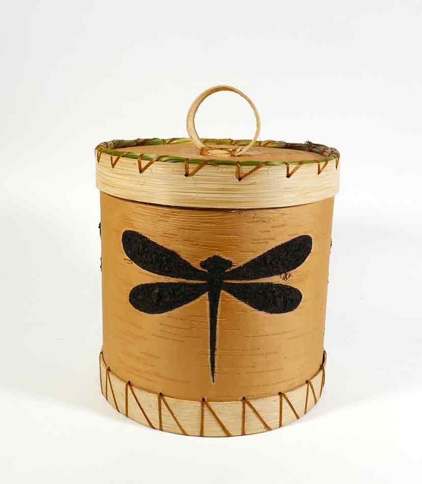 Maliseet Artist Aron Griffith Birch Bark Dragonflies Wabanaki Basket