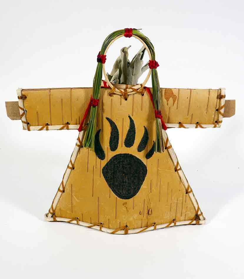 Maliseet Artist Aron Griffith Birch Bark Mother Earth Effigy Basket Bear Paw Wabanaki