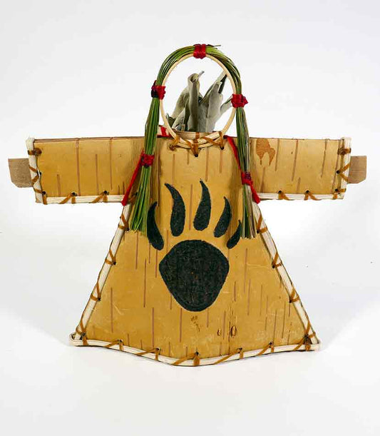 Maliseet Artist Aron Griffith Birch Bark Mother Earth Effigy Basket Bear Paw Wabanaki
