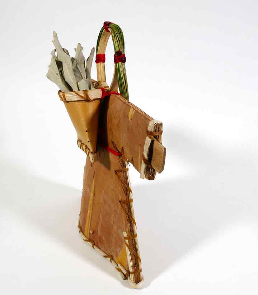 Maliseet Artist Aron Griffith Birch Bark Mother Earth Effigy Basket Bear Paw Wabanaki