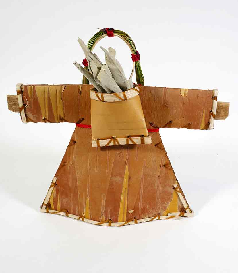 Maliseet Artist Aron Griffith Birch Bark Mother Earth Effigy Basket Bear Paw Wabanaki