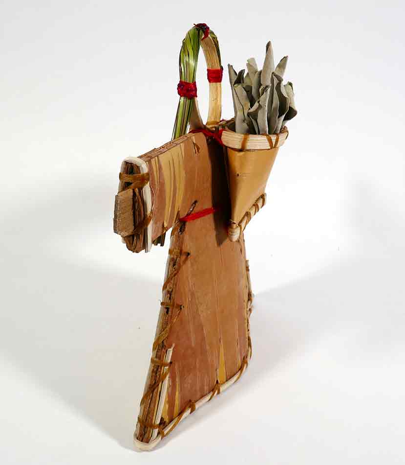Maliseet Artist Aron Griffith Birch Bark Mother Earth Effigy Basket Bear Paw Wabanaki