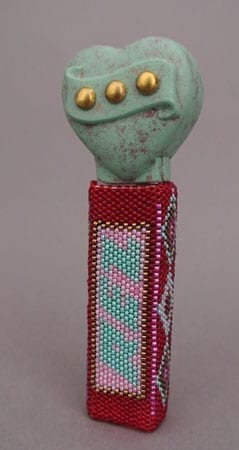Todd Bordeaux Native American Beaded Pez Dispenser Art (Lakota Sioux)