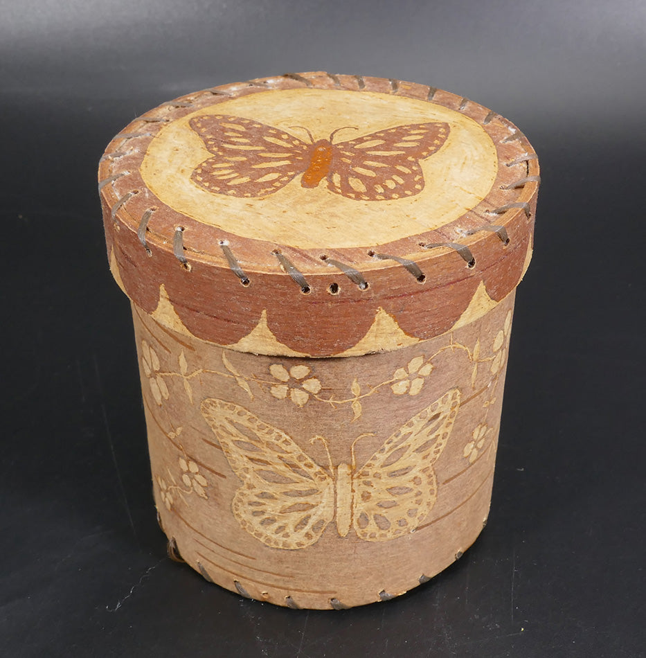 Butch Phillips Penobscot Birch Bark Basket Butterfly