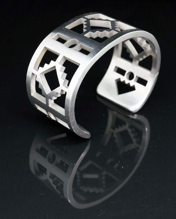 Stainless Steel Zuni Bracelet Native American Artist Carlton Jamon