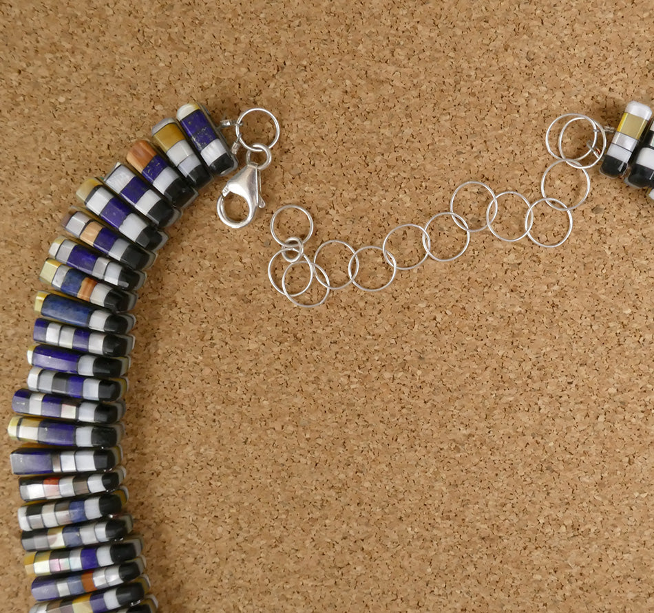 San Felipe Reversible Mosaic Necklace Charlene Sanchez Reano Native American Jewelry
