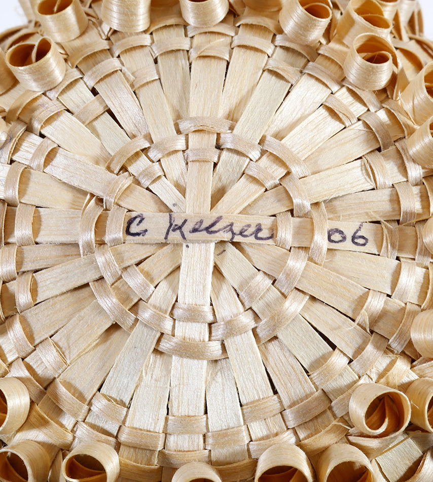 Clara Keezer Passamaquoddy Barrel Basket Wabanaki