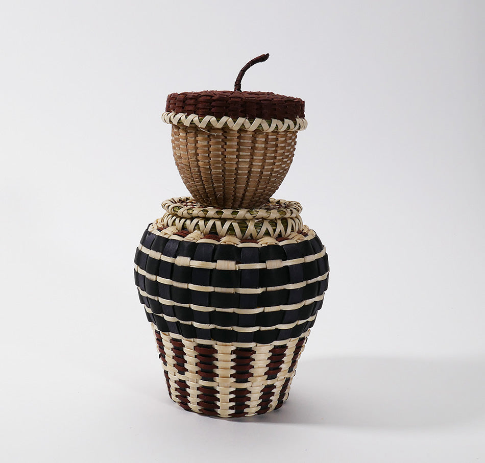 Compound Penobscot Basket with Acorn Caleb Hoffman Wabanaki