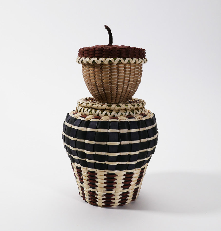 Compound Penobscot Basket with Acorn Caleb Hoffman Wabanaki