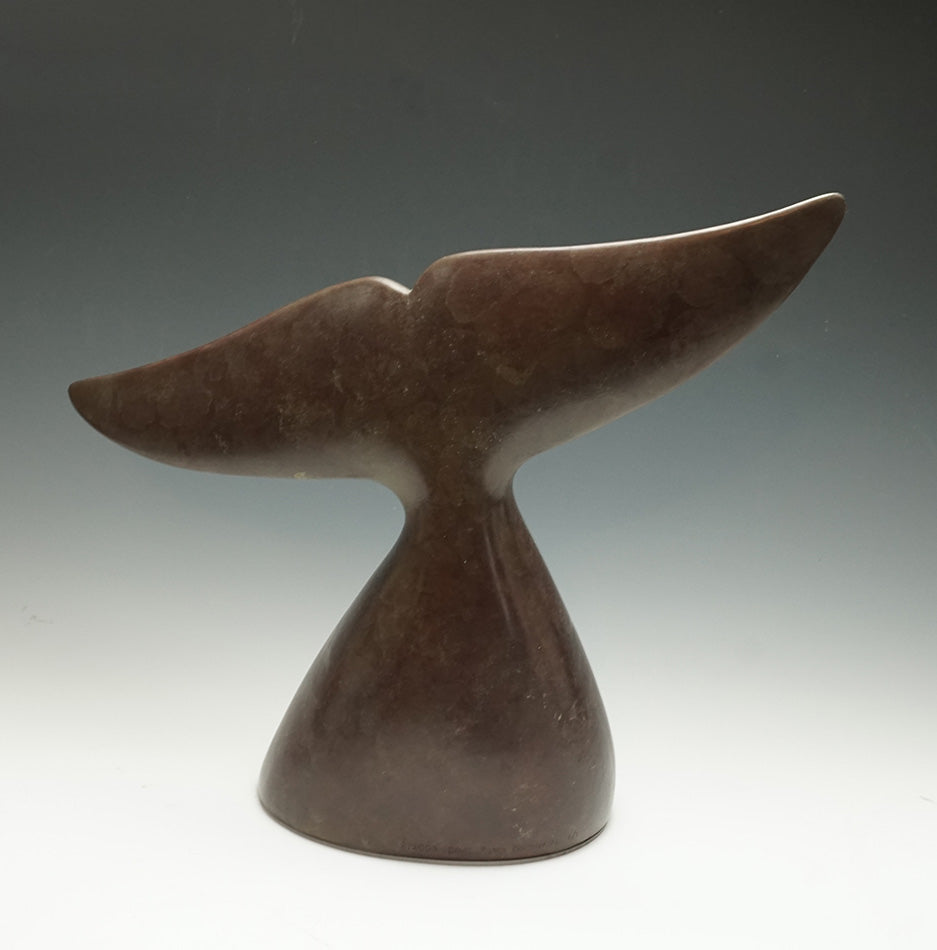 Cast bronze whale fluke by David Ruben Piktouqun