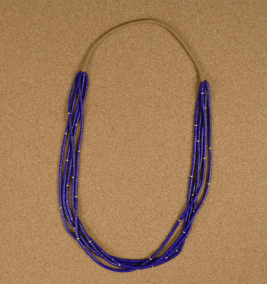 Kewa Santo Domingo Pueblo Deanna Tenorio Five Strand Lapis Lazuli Necklace