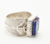 Cast Silver Turquoise Lapis Lazuli Maine Jasper Decontie & Brown Inlaid Corn Ring (Wabanaki/Penobscot)