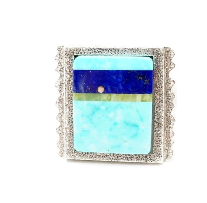 Decontie-Brown Square Top Inlaid Ring