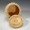 Eric Otter Bacon Passamaquoddy Ash Sweetgrass and Birch Bark Curl Basket